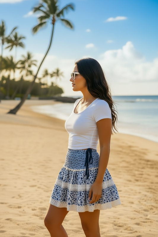 Floral & Lace Mini Skirt