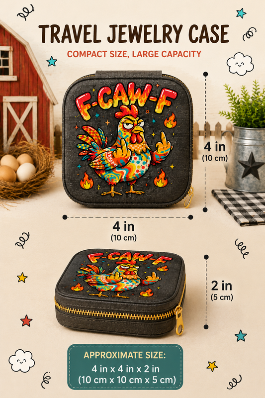 F-CAW-F Chicken Travel Jewelry Case