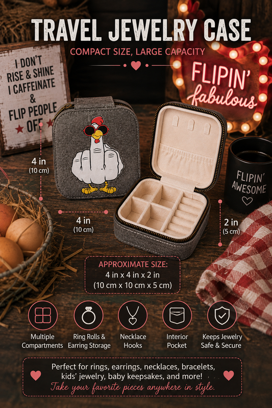 Flipin’ Chicken Travel Jewelry Case