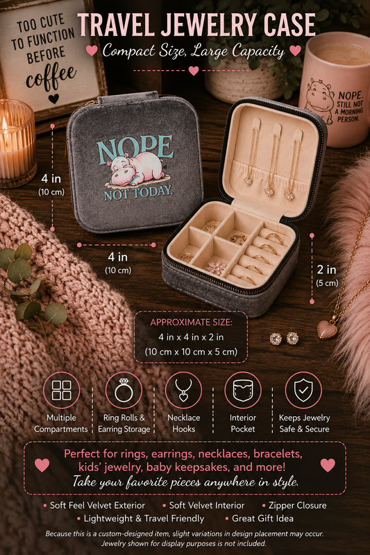 Nope, Not Today Travel Jewelry Case