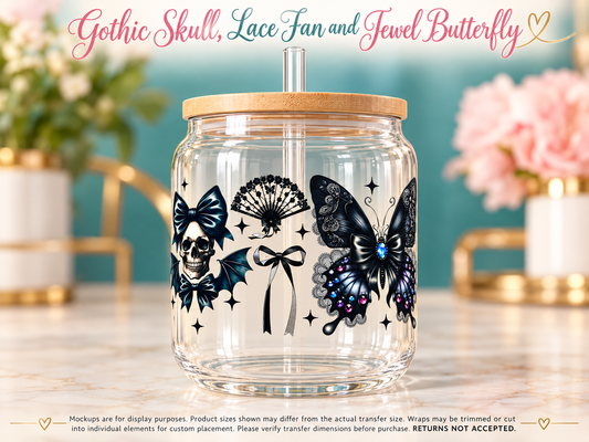 UV-102 glass can cup display mockup; transfer only