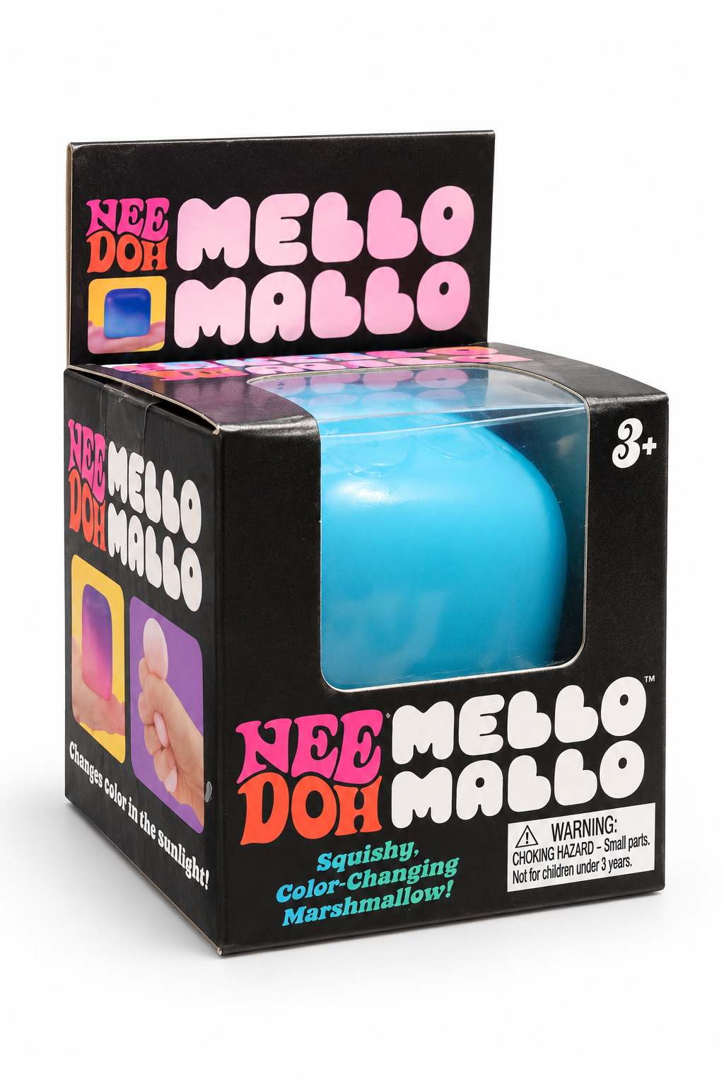 Blue Schylling NeeDoh Mello Mallo color-changing squishy in retail box