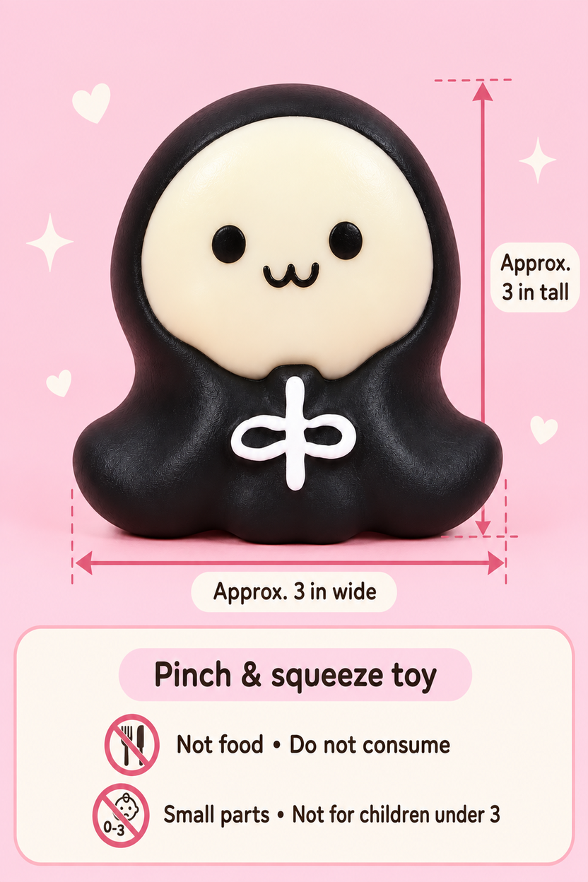 Approximate three-inch size and package safety information