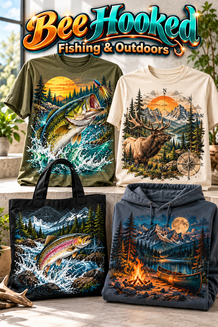 Bee Hooked | Fishing & Outdoors apparel transfer category cover