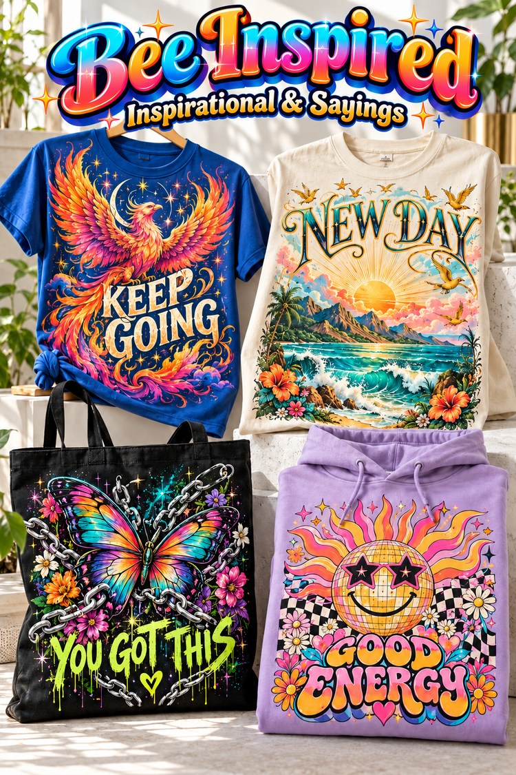 Bee Inspired | Inspirational & Sayings apparel transfer category cover