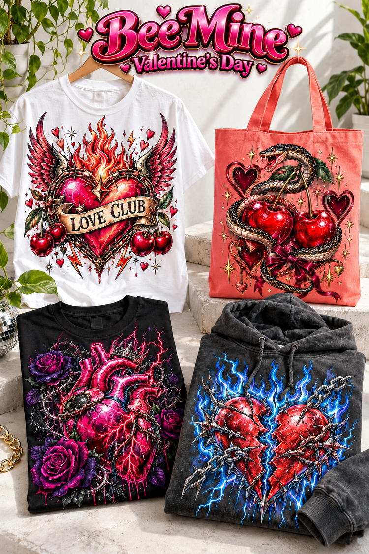 Bee Mine | Valentine's Day apparel transfer category cover