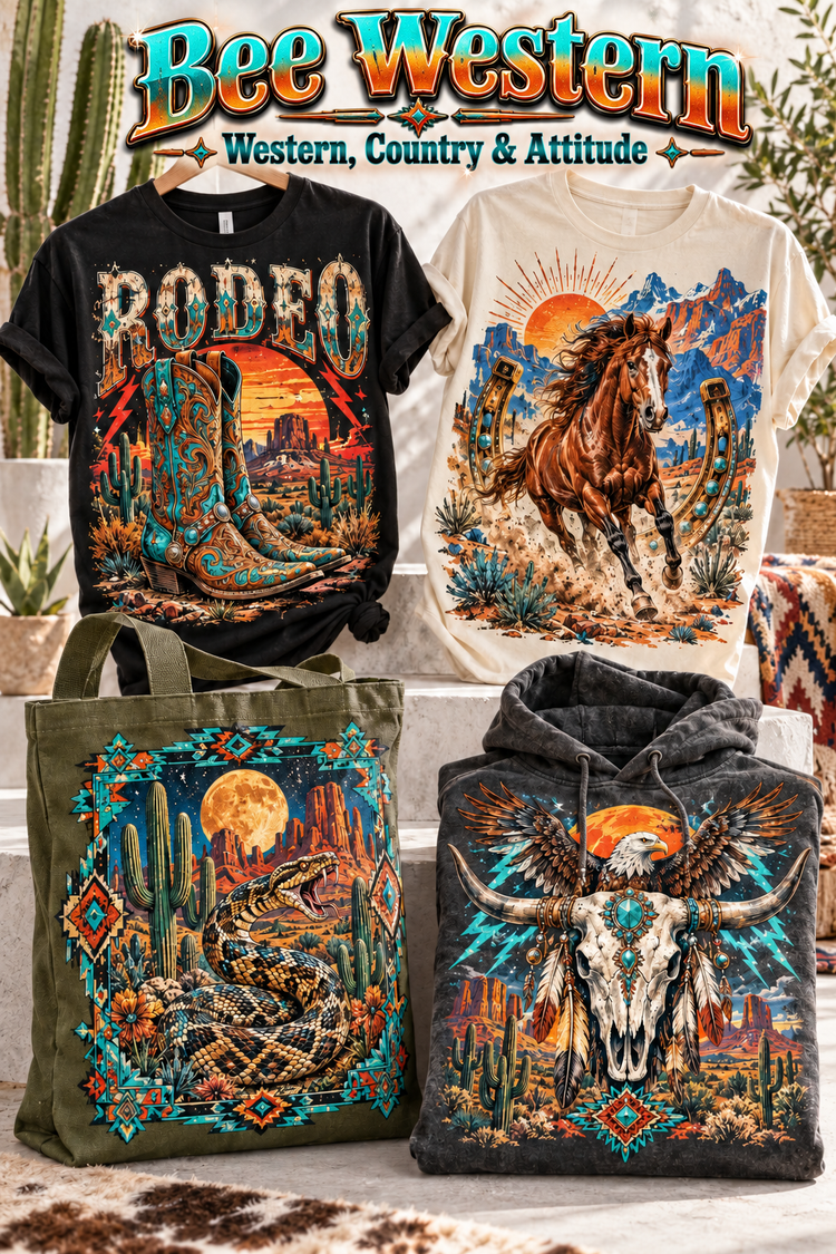 Bee Western | Western, Country & Attitude apparel transfer category cover