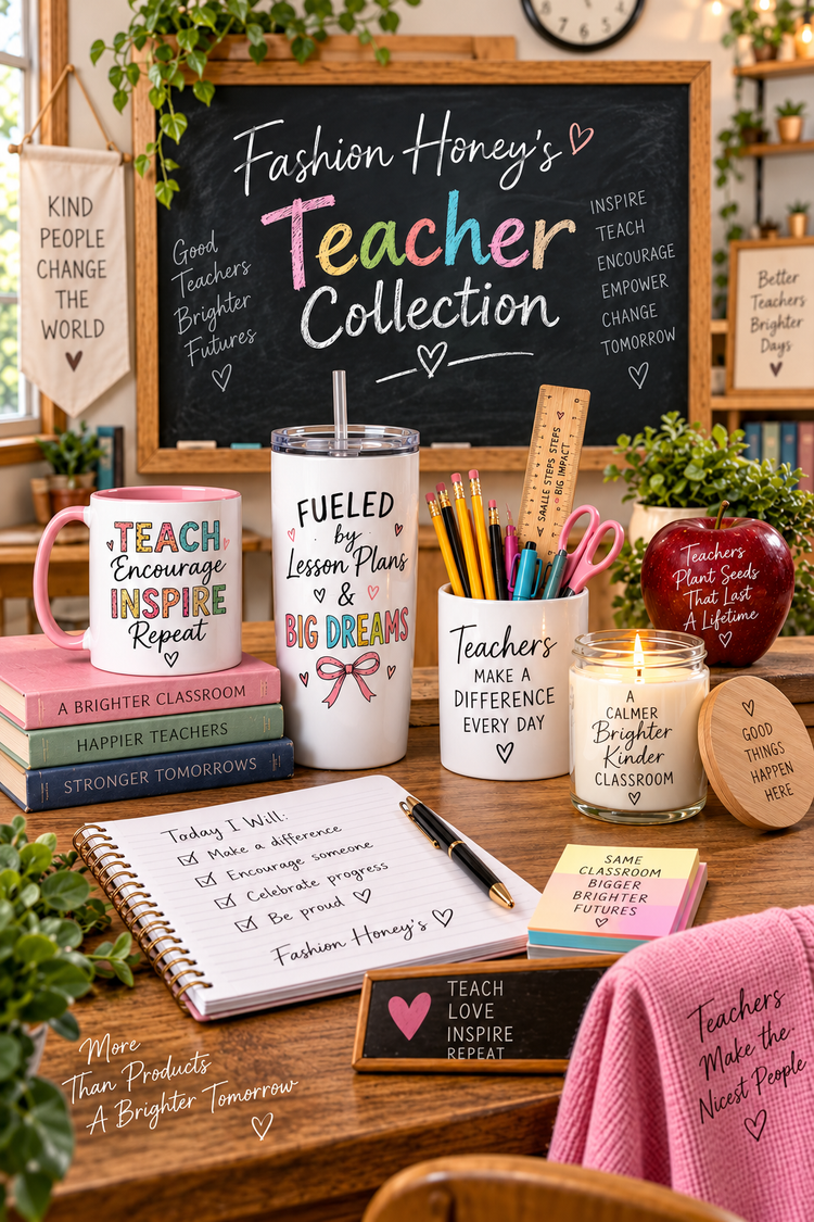 Teacher Bees | UV DTF Teacher — full-frame portrait collection cover for customizable UV DTF hard-surface transfers