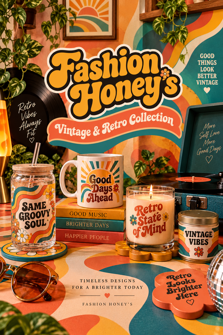 Bee Groovy | UV DTF Vintage & Retro — full-frame portrait collection cover for customizable UV DTF hard-surface transfers