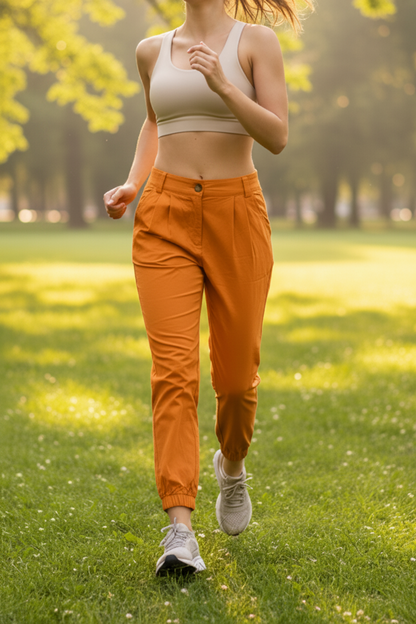 Pleated Twill Joggers w/Pockets