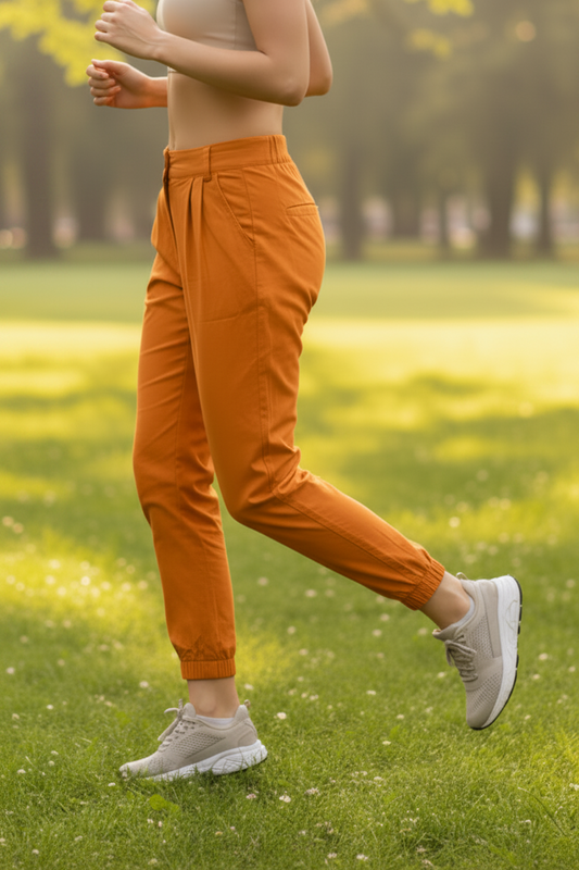 Pleated Twill Joggers w/Pockets
