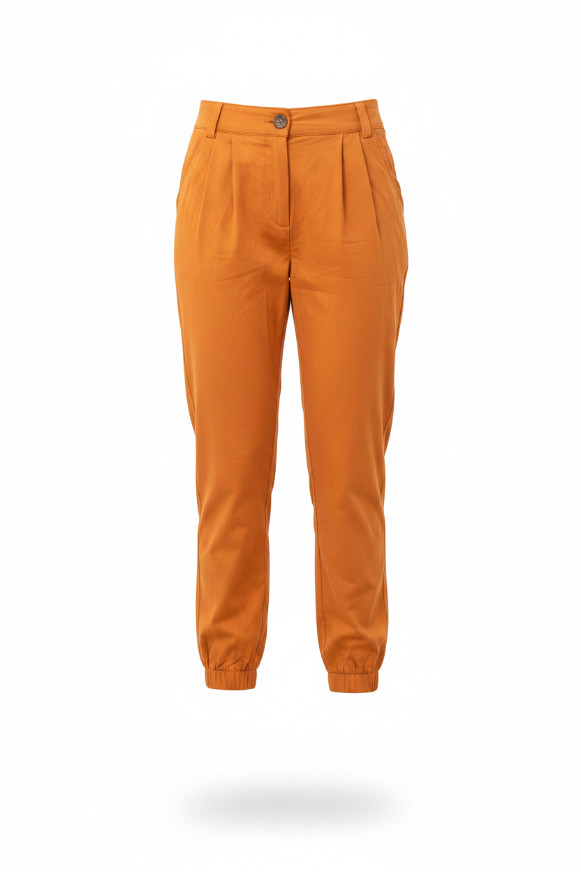Pleated Twill Joggers w/Pockets