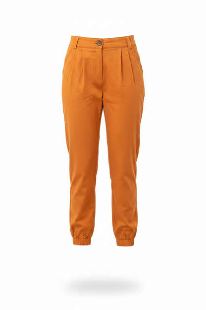 Pleated Twill Joggers w/Pockets