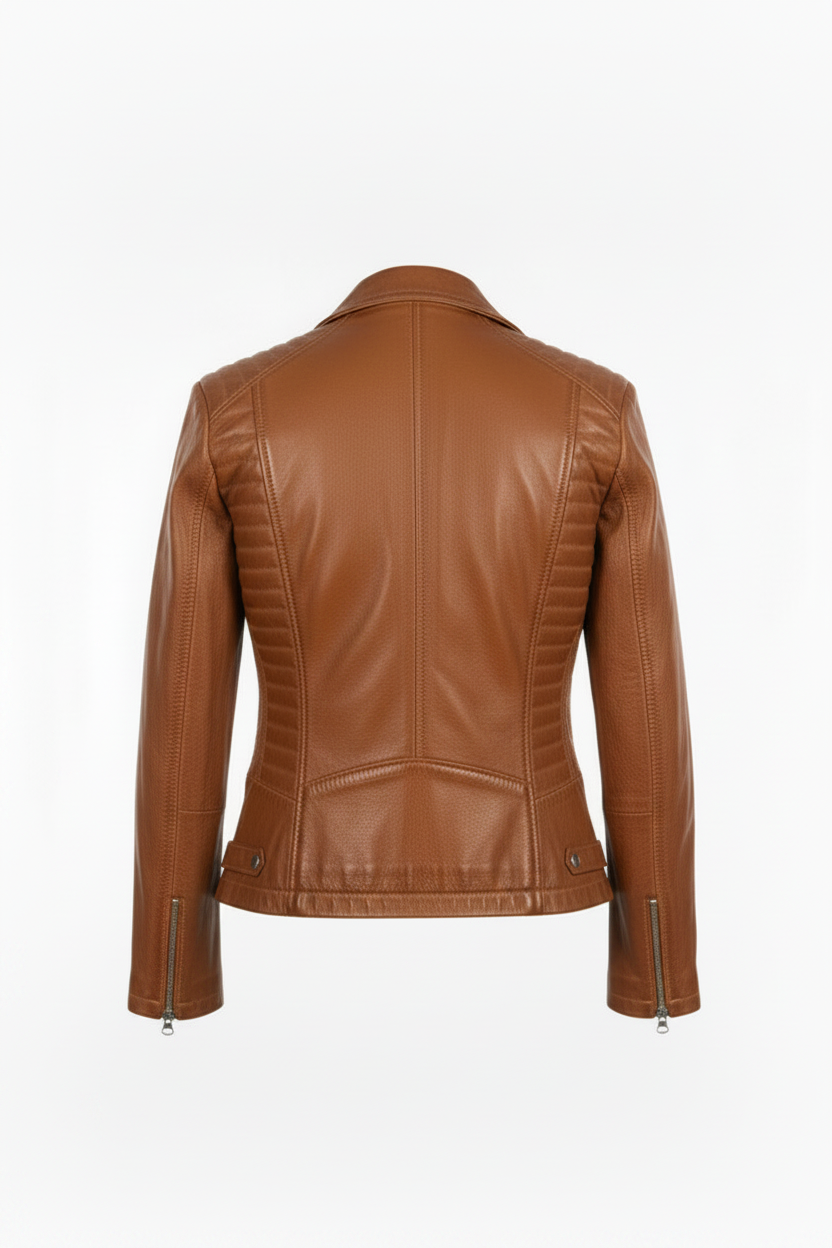 Genuine Leather Biker-Style Jacket