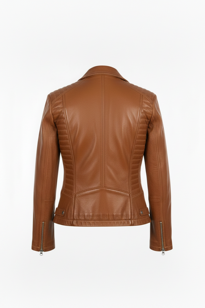 Genuine Leather Biker-Style Jacket