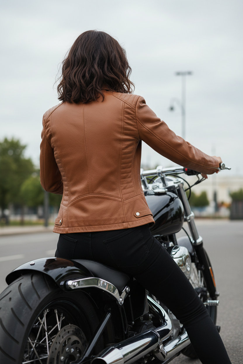 Genuine Leather Biker-Style Jacket