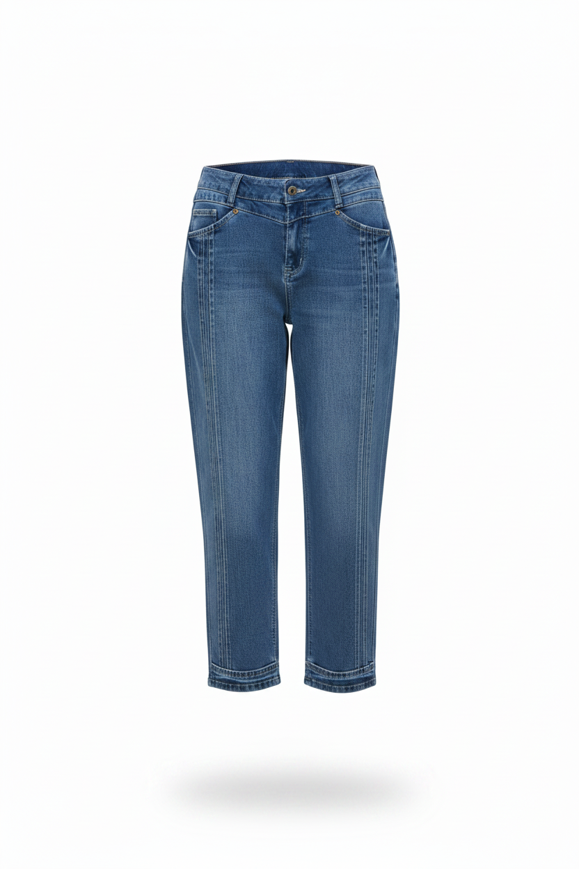 Cropped Barrel Denim Jeans