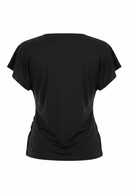 V-Neck Cap Sleeve Draped Top