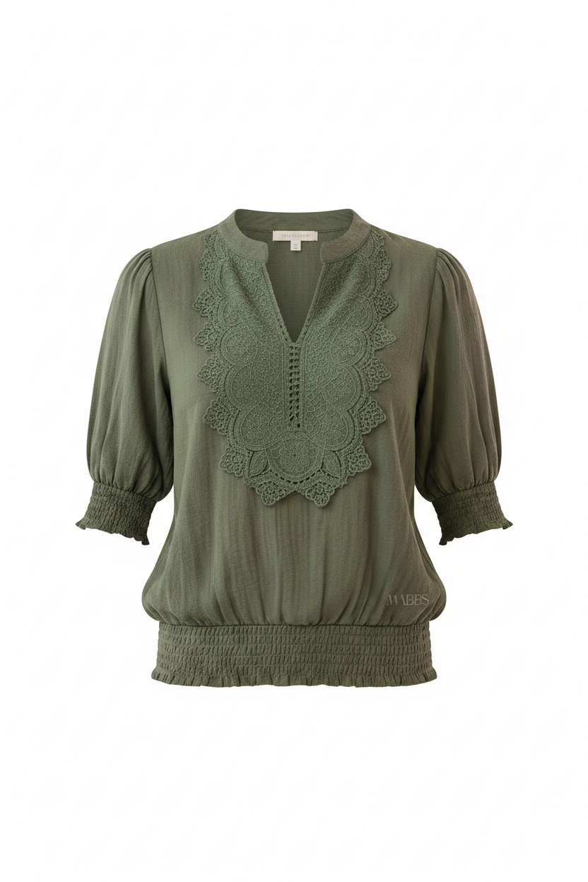 Cotton Crochet Embellished Blouse