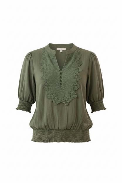 Cotton Crochet Embellished Blouse