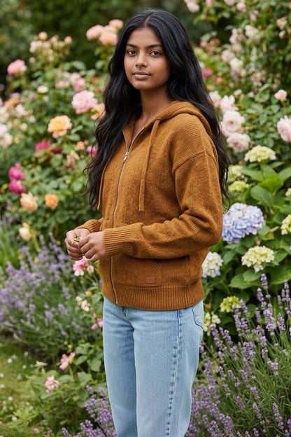 ZENANA - Rust Color Hoodie Size Large - Image 1