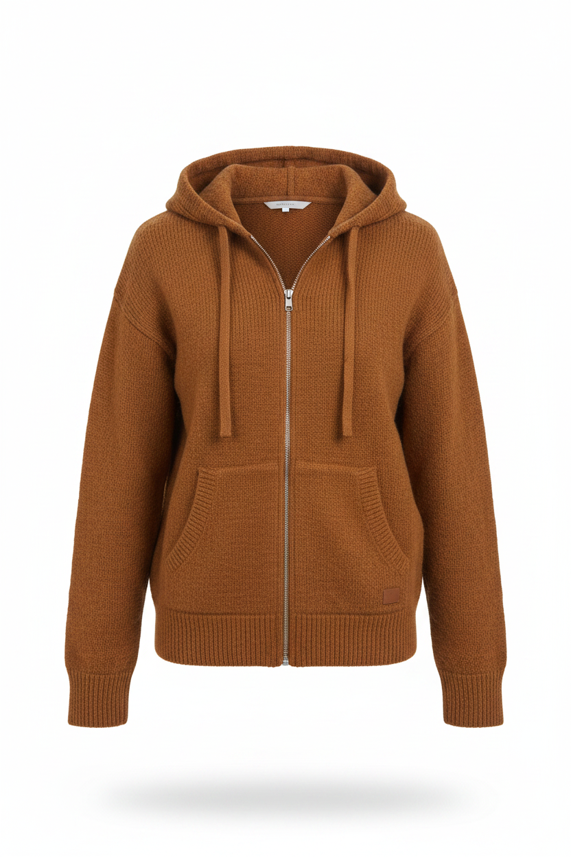Full Zip Sweater-Like Hoodie