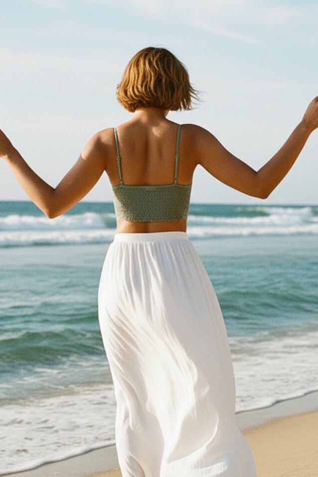 Crochet-Stlye Cami Tank - Smocked