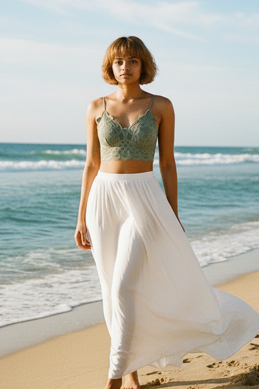 Crochet-Stlye Cami Tank - Smocked