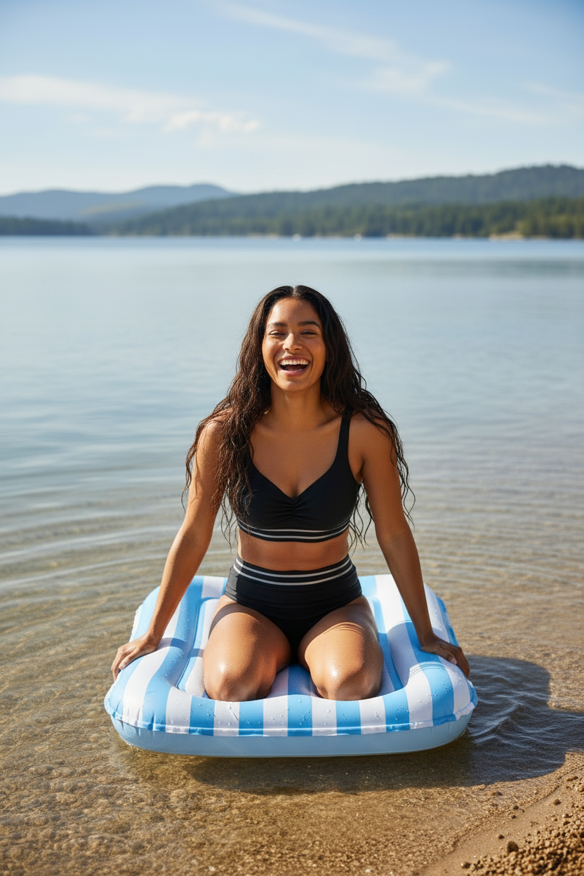 Black 2-Piece Sheer Bands Bikini
