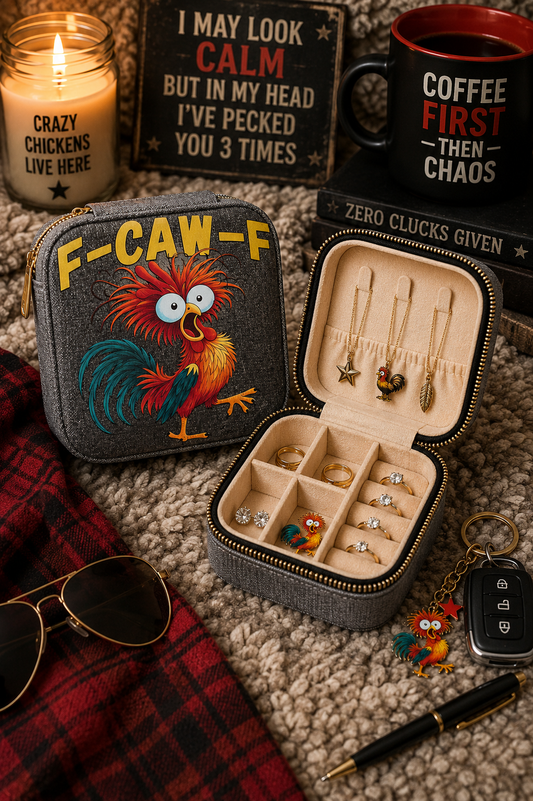 F-CAW-F Chicken Travel Jewelry Case - Image 1