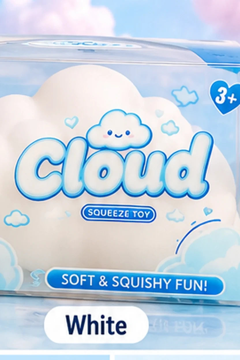 Large Cloud Squishy – Blue or White Squeeze Toy