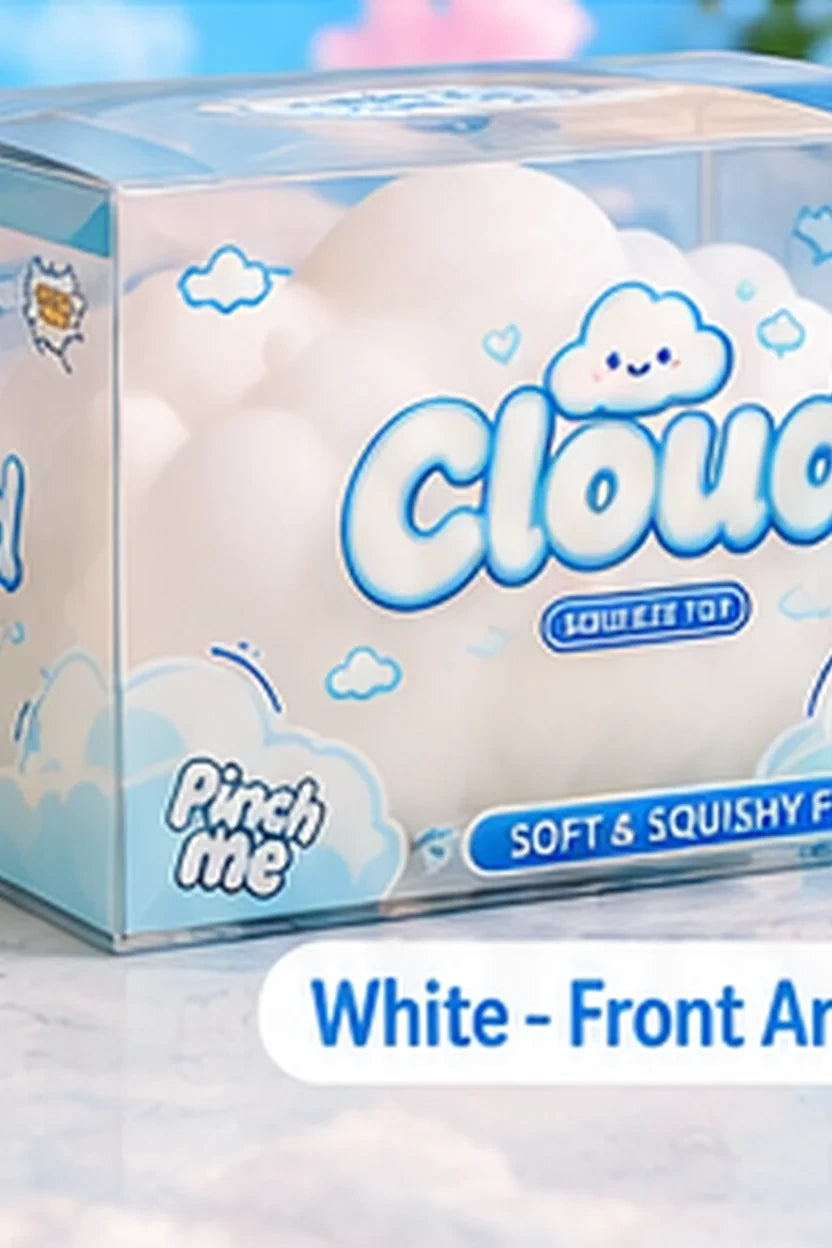 Large Cloud Squishy – Blue or White Squeeze Toy