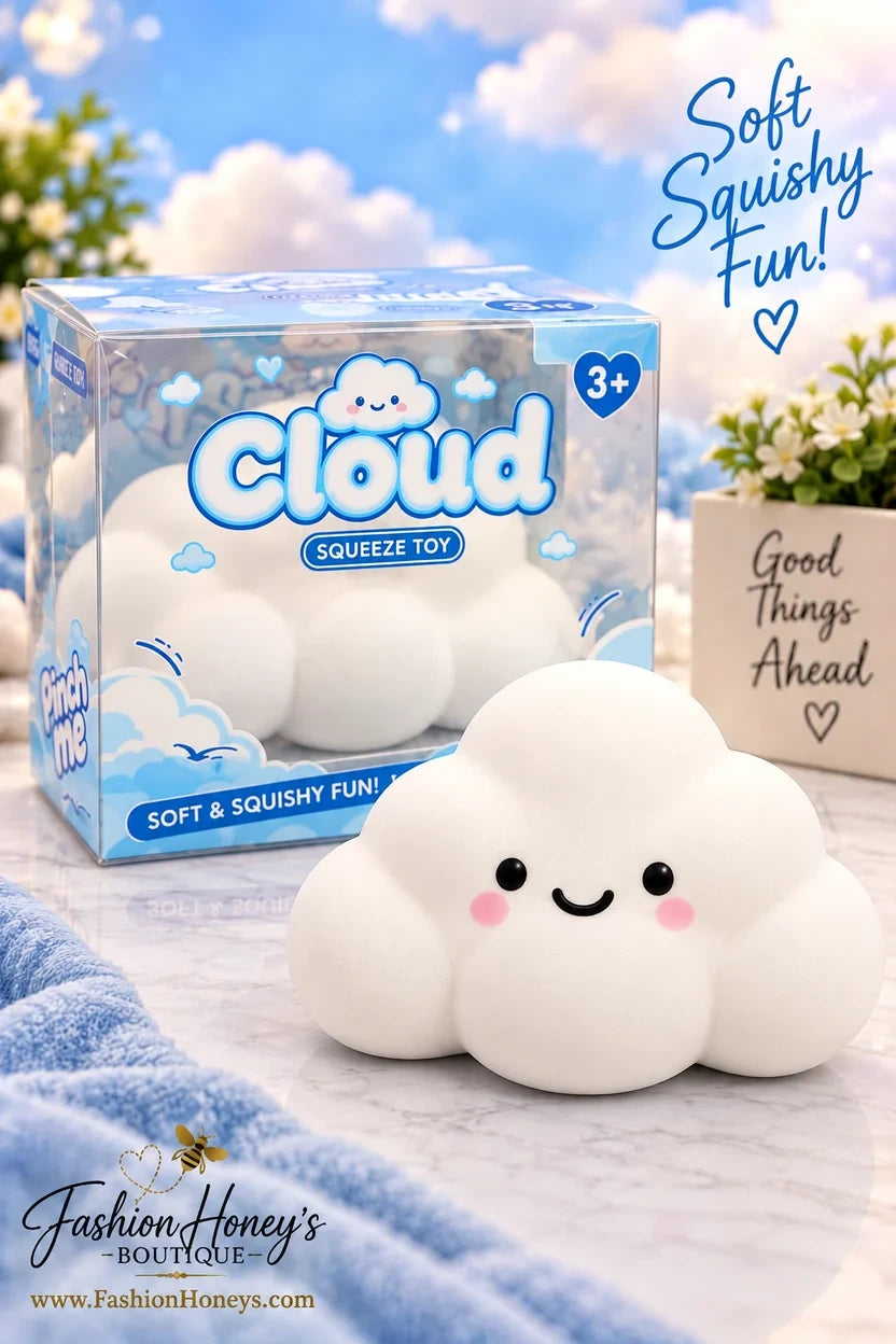 Large Cloud Squishy – Blue or White Squeeze Toy