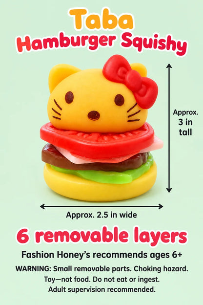 Taba Hamburger Squishy – 6-Layer Puppy & Kitten Toys