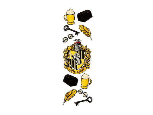 Hufflepuff crest and yellow wizarding icons UV DTF individual transfer, complete design