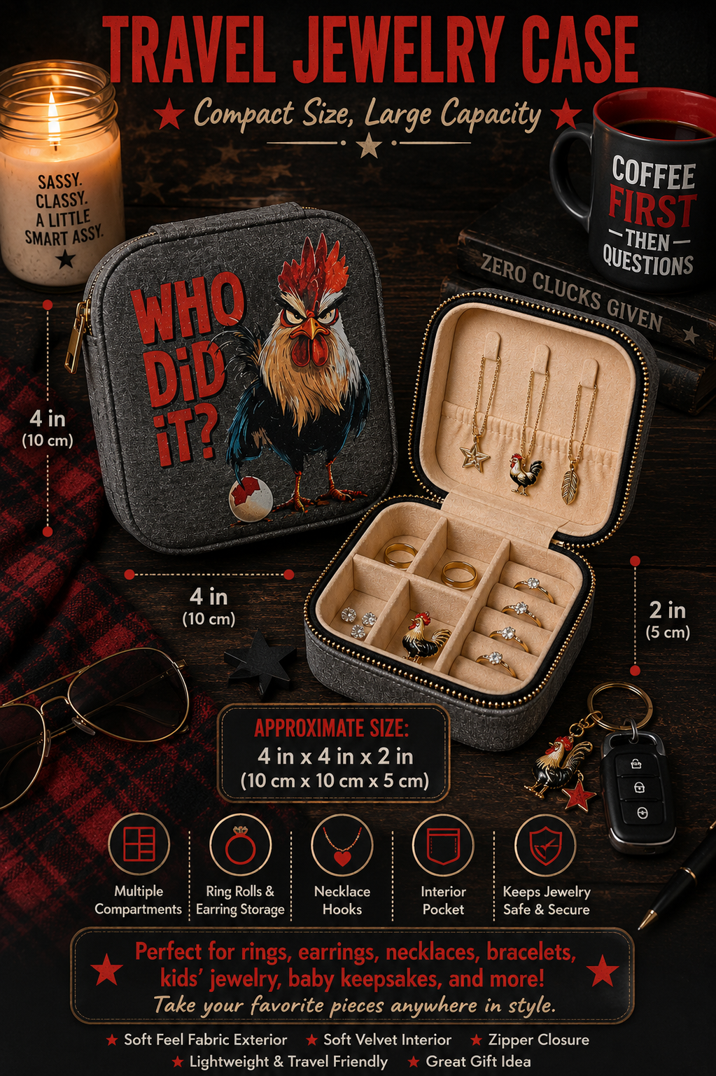 Who Did It? Travel Jewelry Case