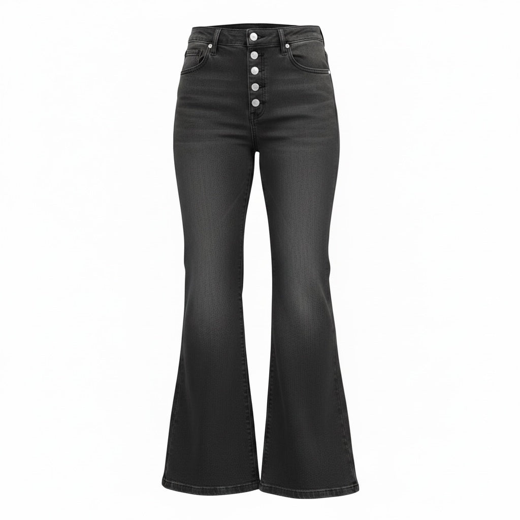 Western-Style Flare Jeans Button Fly