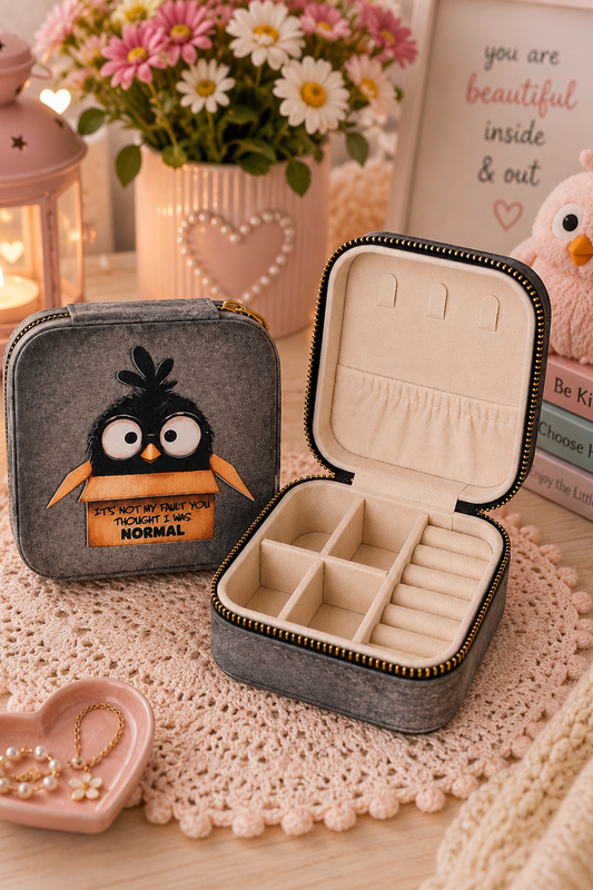 “Not My Fault” Travel Jewelry Case