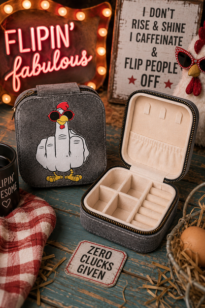 Flipin’ Chicken Travel Jewelry Case