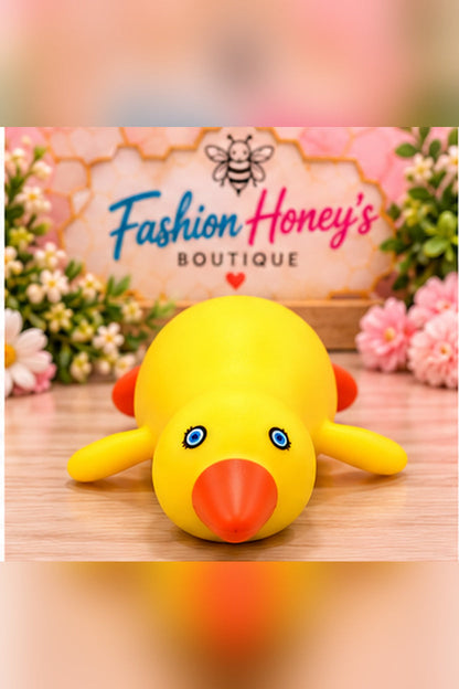 Yellow Crunchy Duck Squishy front view