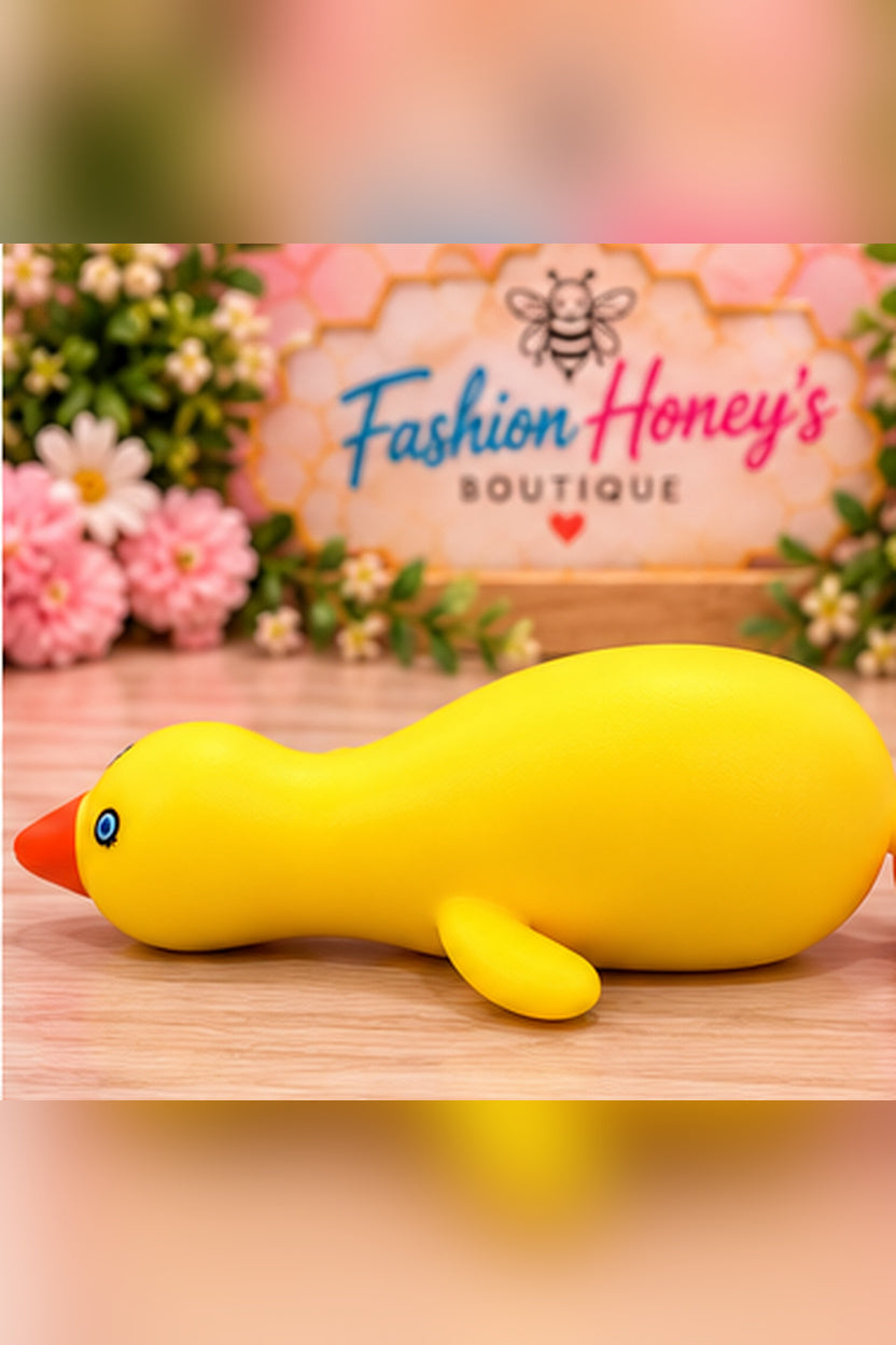 Yellow Crunchy Duck Squishy side view