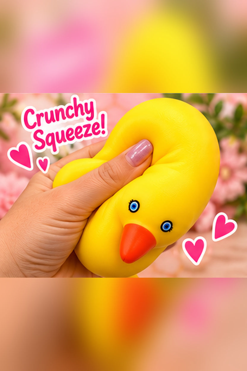 Yellow Crunchy Duck Squishy squeeze view