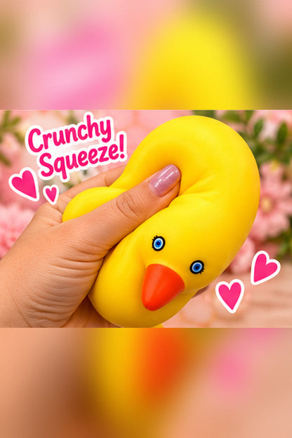 Yellow Crunchy Duck Squishy squeeze view
