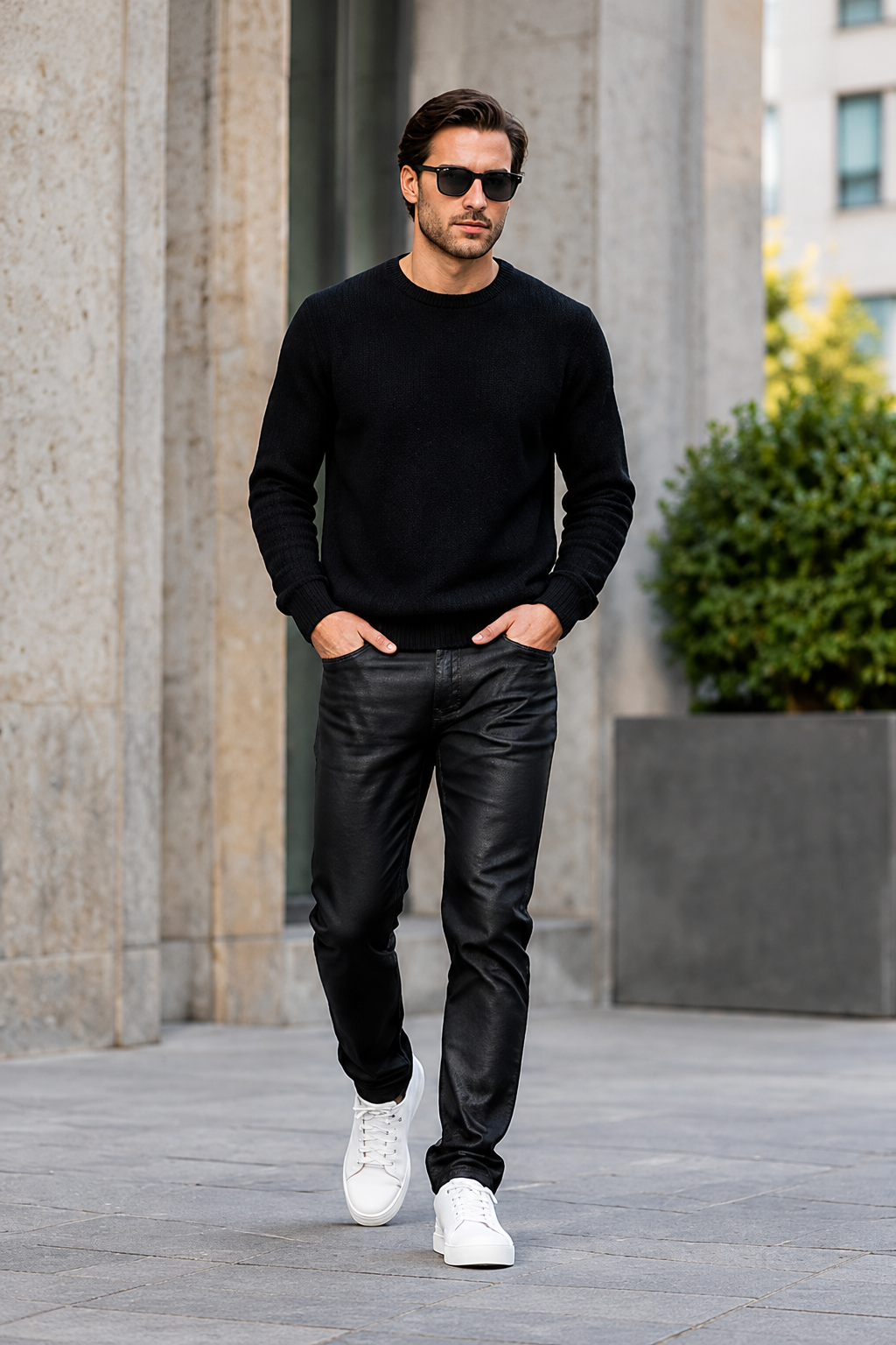 LUTI WAX slim trousers — Front modeled view