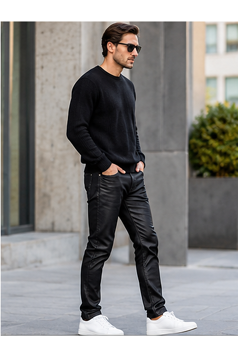 LUTI WAX slim trousers — Right modeled angle