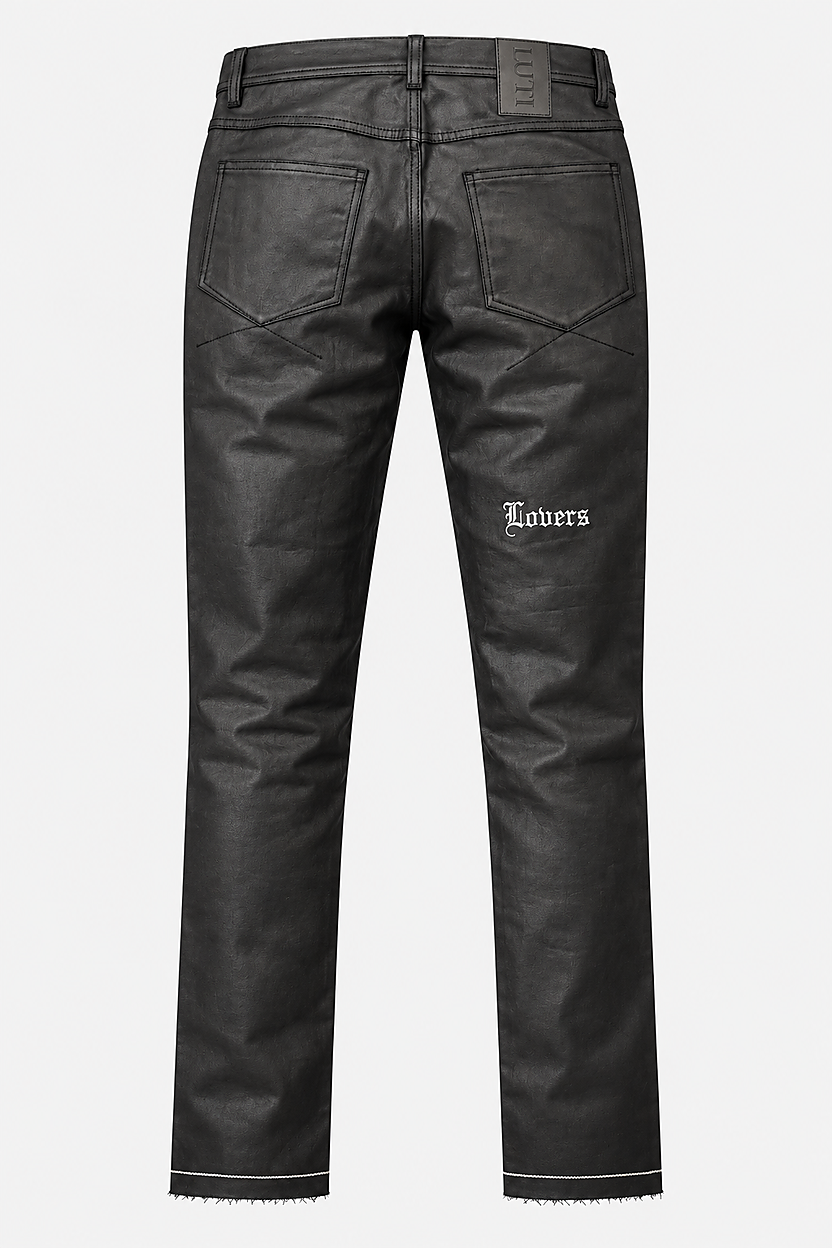 LUTI WAX slim trousers — Back product-only with contrast stitching