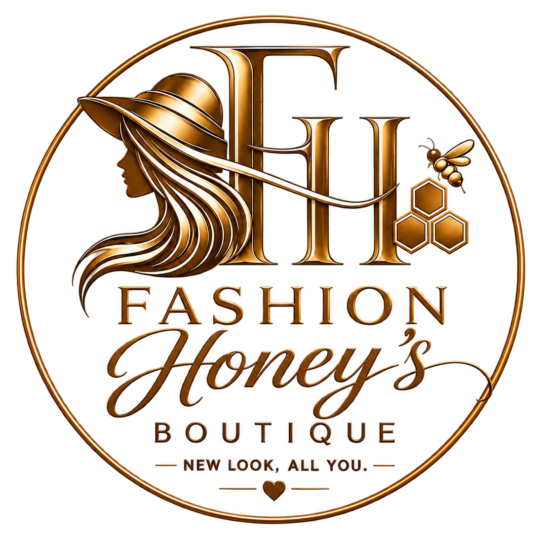 Fashion Honey’s Boutique gold logo — New Look, All You