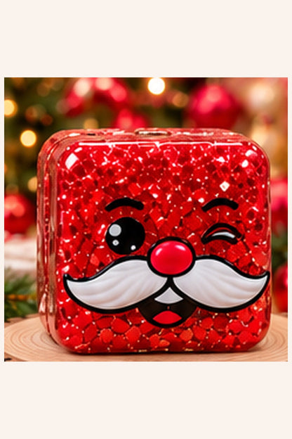 Christmas glitter cube squishy Red-Santa single product view