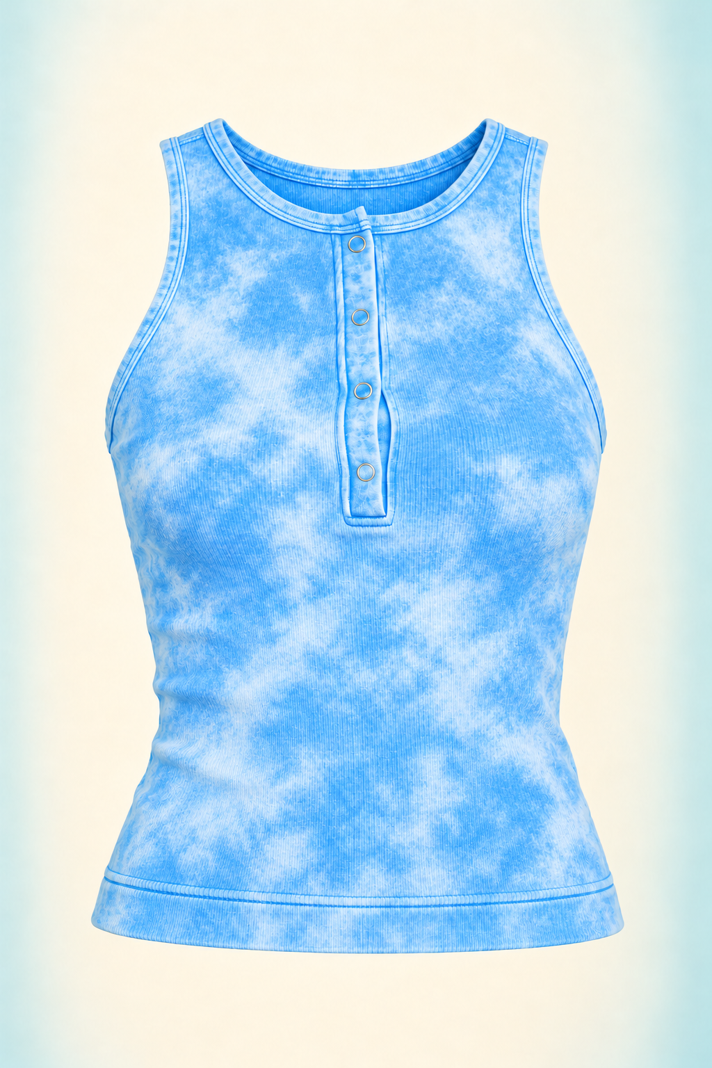 Zenana NTW-6179A Deep Sky tie-dye washed tank, front ghost mannequin