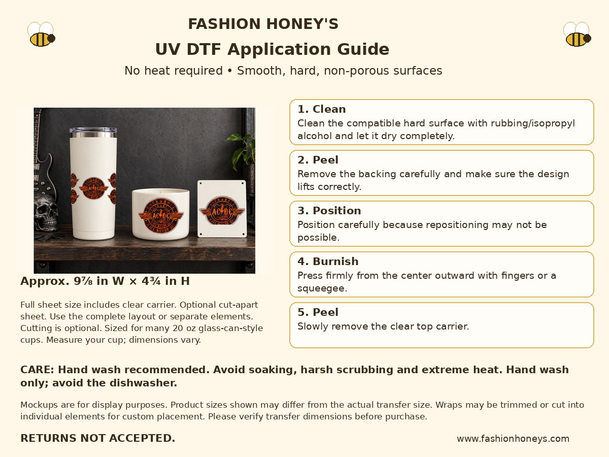 Fashion Honey's no-heat UV DTF application guide